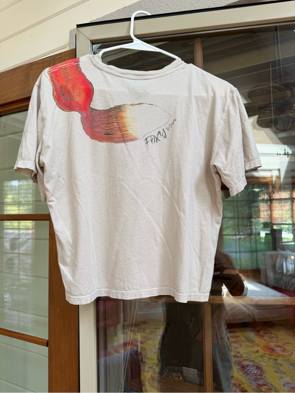 Cream Short Sleeve Tee with Red Fox Print - Picture 4 of 4